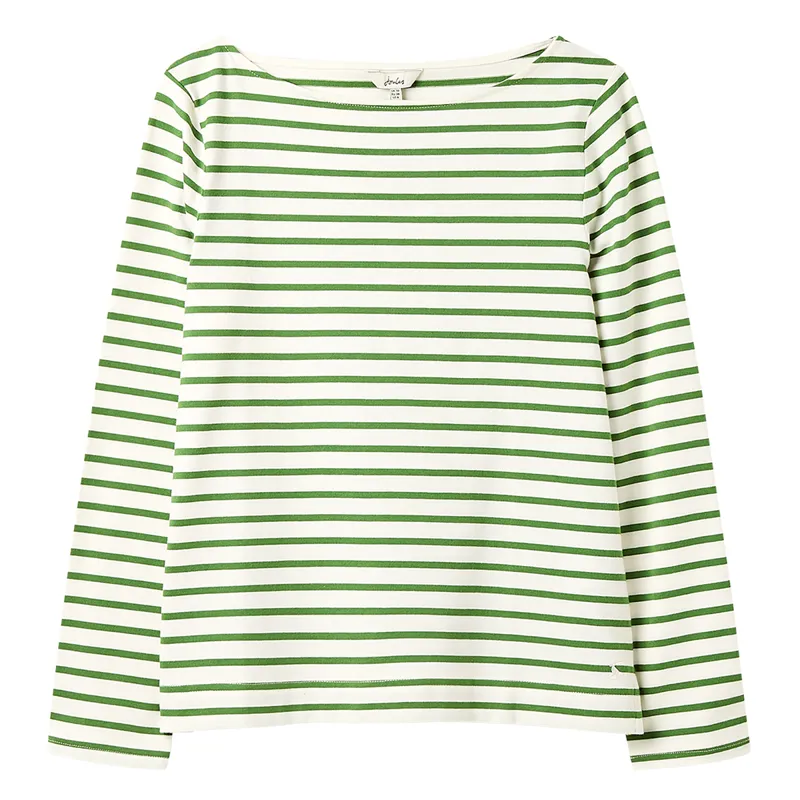 Joules Women's Brancaster Long Sleeve Top - Green Stripe
